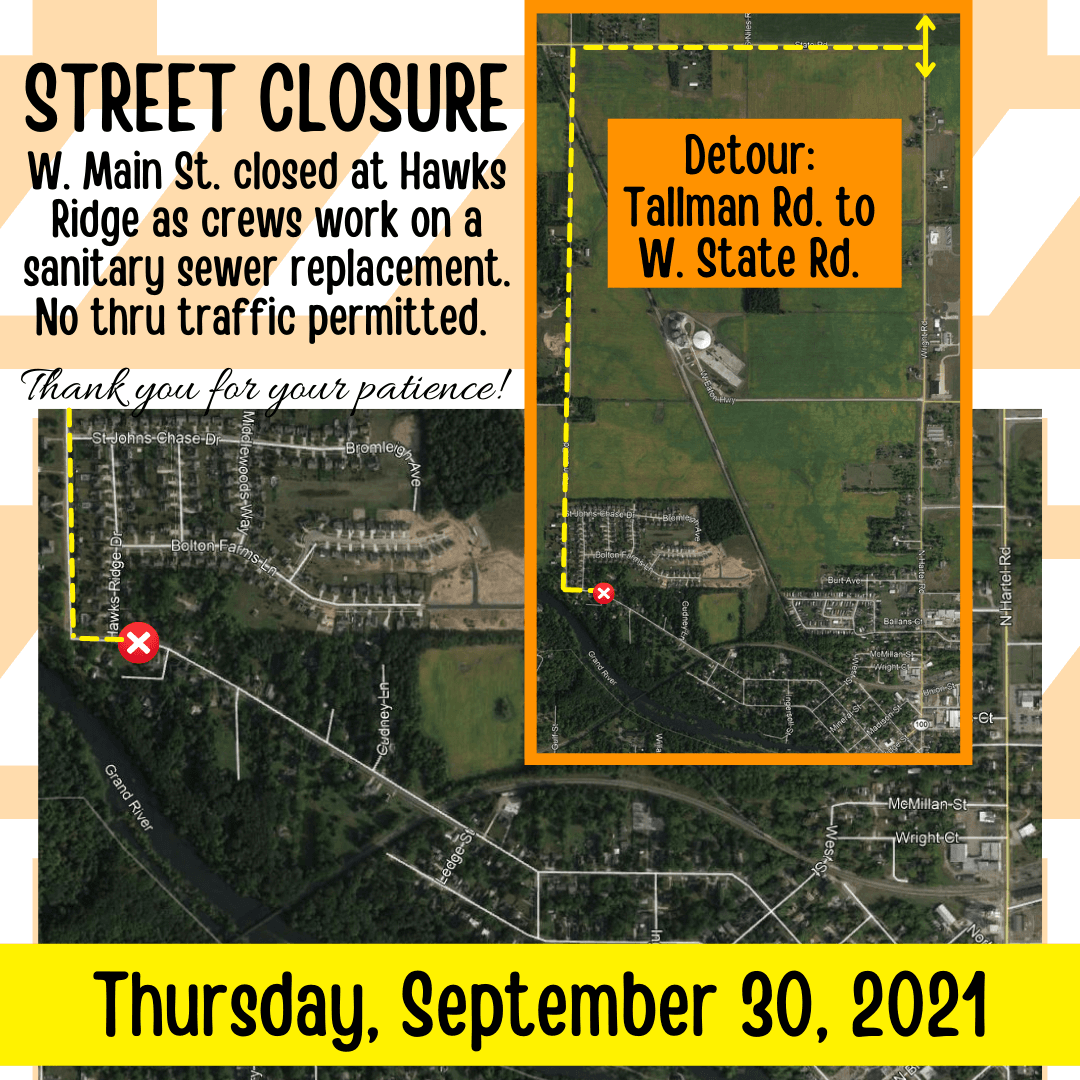 W Main Closed 9-30-21