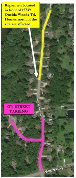 Oneida Woods Trail Sewer Project Map