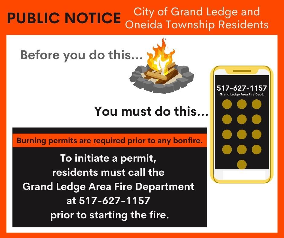 Friendly Reminder for residents of the City of Grand Ledge and Oneida Township