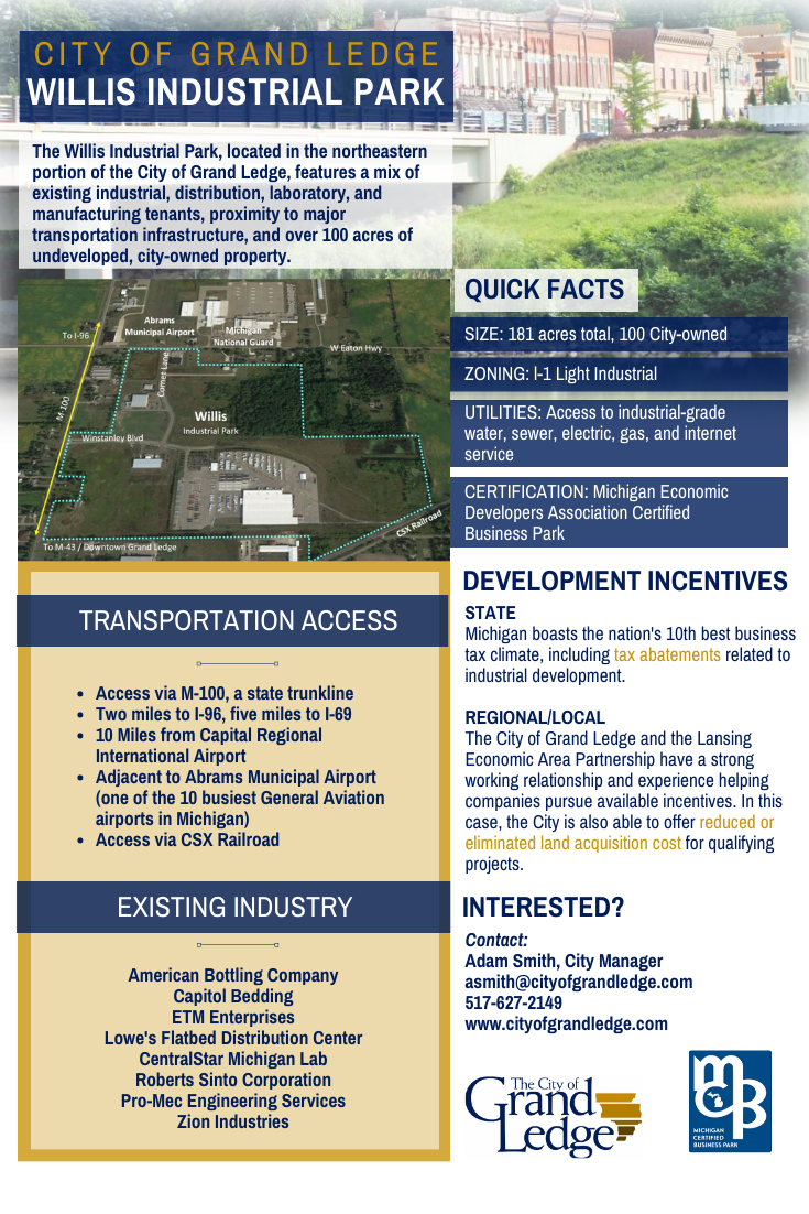 Willis Industrial Park Pamphlet - Page 1